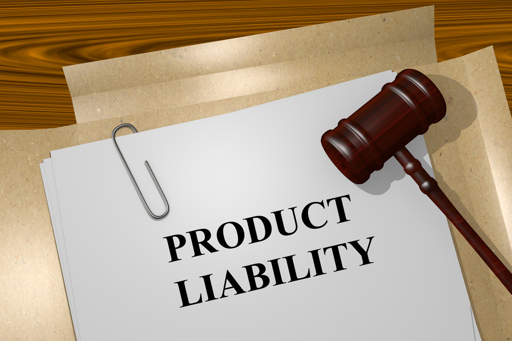 Files with a Product Liability form and a gavel