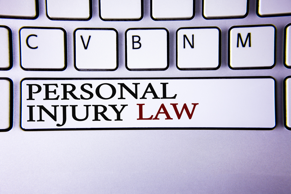 Personal injury law written on keyboard